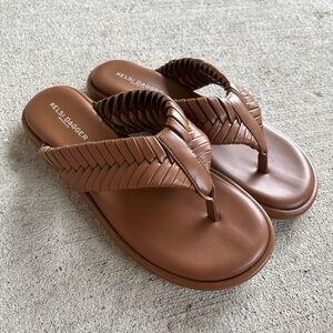 Kelsi Dagger Brooklyn flat sandals flip flops brown NWOT